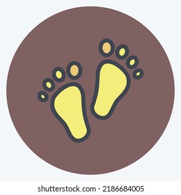 Icon Feet. suitable for Kids symbol. color mate style. simple design editable. design template vector. simple illustration