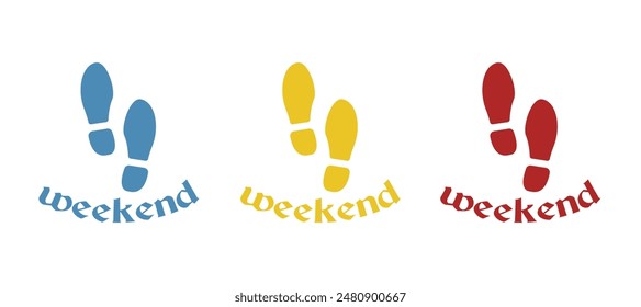 icon of feet, weekend, hiking, on a white background, vector illustration