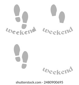 icon of feet, weekend, hiking, on a white background, vector illustration