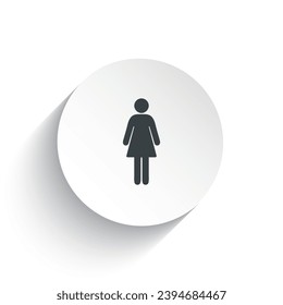 An icon female with the circle background plus the shadow behind of it.