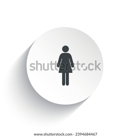 An icon female with the circle background plus the shadow behind of it.
