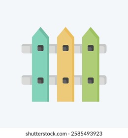 Icon Fence. related to Kindergarten symbol. flat style. design editable