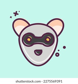 Icon Ferret. related to Animal Head symbol. simple design editable. simple illustration
