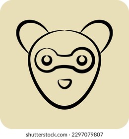 Icon Ferret. related to Animal Head symbol. glyph style. simple design editable. simple illustration