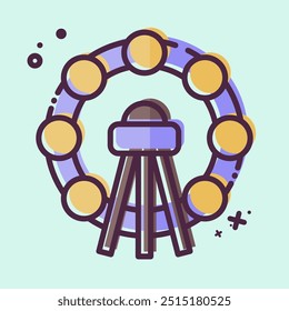 Icon Ferris Wheel. related to Korea symbol. MBE style. simple illustration