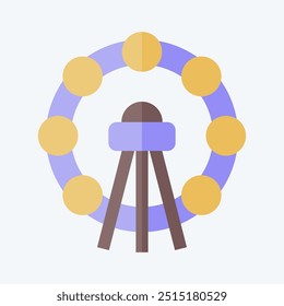 Icon Ferris Wheel. related to Korea symbol. flat style. simple illustration