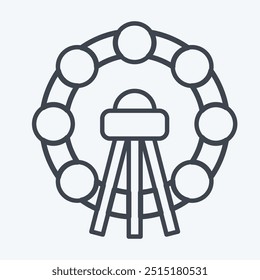 Icon Ferris Wheel. related to Korea symbol. line style. simple illustration