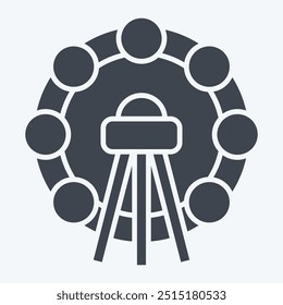 Icon Ferris Wheel. related to Korea symbol. glyph style. simple illustration