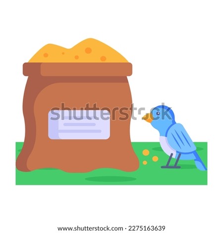 Icon of fertilizer bag in flat design 