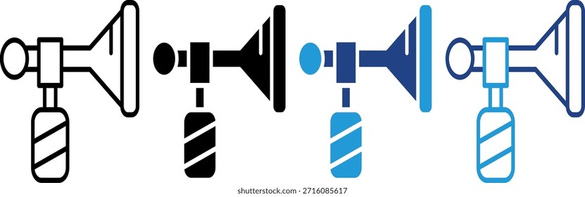 Icon of a festive noisemaker used during the New Year's countdown.