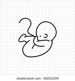 Icon of fetus with umbilical cord