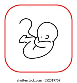 Icon of fetus with umbilical cord