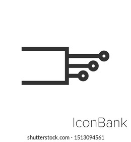 Icon Fiber optic cable in black and white Illustration.