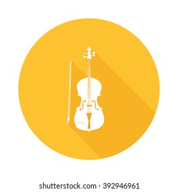 Icon of Fiddle, Vector Illustration of Violin - Orchestra Musical Instrument isolated on white. More Icons of Musical Instruments in Portfolio.