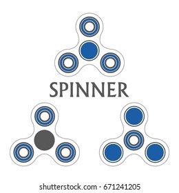 Icon fidget label design elements blue game toy to relieve stress and improve concentration set