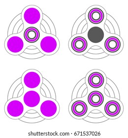 Icon fidget label the elements of game design, vector pink toy to relieve stress and improve concentration is established by a manual rotation of the sticker