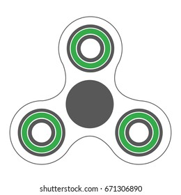 Icon fidget labels design elements green toy for relieving stress and improving concentration sticker game on your finger