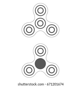 Icon fidget spinner label design elements set, separately on a white background