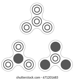 Icon fidget spinner label design elements set, separately on a white background