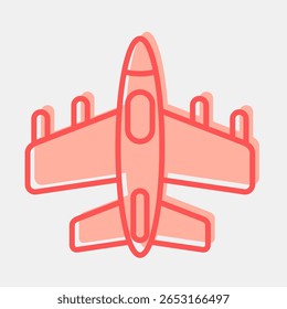 Icon fighter jet. Military and war elements. Icon in two tone style.