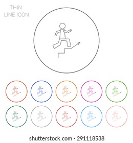 Icon of manâ??s figure running up staircase