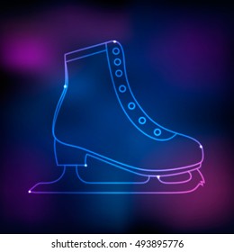 Icon figure skating boot on a colored background