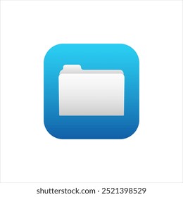 Icon of file application in blue color with gradient for mobile phone. Modern folder logo.