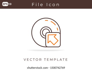 Icon File Disk For Website, Infographic Element. Vector Illustration