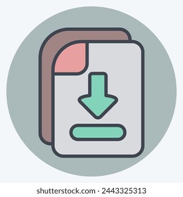Icon File Download. related to Learning symbol. color mate style. simple design illustration