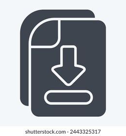 Icon File Download. related to Learning symbol. glyph style. simple design illustration