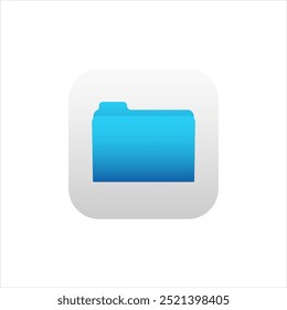 Icon of file manager application in blue color with gradient for mobile phone. Modern document logo.