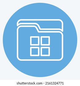 Administrador de archivos de iconos. adecuado para el símbolo Mobile Apps. estilo ojos azules. diseño simple editable. vector de plantilla de diseño. ilustración de símbolo simple