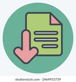 Icon File. related to Button Download symbol. flat style. simple design illustration