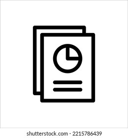 Icon file report, Outline, Flat Icon Logo Illustration Vector Isolated. Suitable for Web Design, Logo, App.