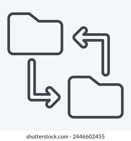 Icon File Sharing. related to Remote Working symbol. line style. simple design illustration