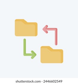 Icono Compartir archivos. relacionado con el símbolo de trabajo remoto. estilo plano. ilustración de diseño simple
