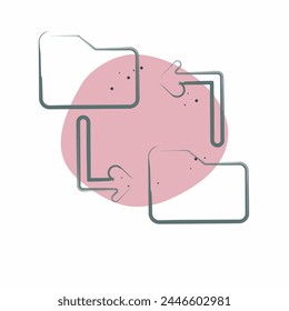 Icono Compartir archivos. relacionado con el símbolo de Trabajo remoto. Estilo de mancha de color. ilustración de diseño simple