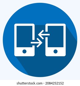 Icon File Transfer - Long Shadow Style,Simple illustration,Editable stroke,Design template vector, Good for prints, posters, advertisements, announcements, info graphics, etc.