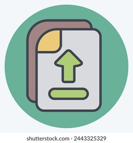 Icon File Upload. related to Learning symbol. color mate style. simple design illustration
