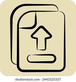 Icon File Upload. related to Learning symbol. hand drawn style. simple design illustration
