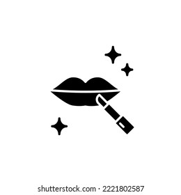relleno de iconos sobre maquillaje, labios, lápiz labial, balmo labial, cuidado de labios. color modificable. estilo de icono de glifo o relleno.