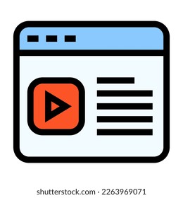 Icon fill color, E-Learning, online learning. editable file.