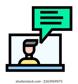 Icon fill color, E-Learning, online learning. editable file.