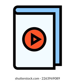 Icon fill color, E-Learning, online learning. editable file.