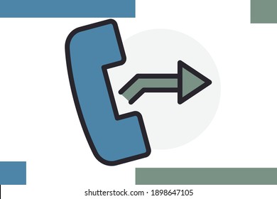 mit Icon gefüllte Linienfarbe in flachen Design-Kommunikations- und Technologieelementen