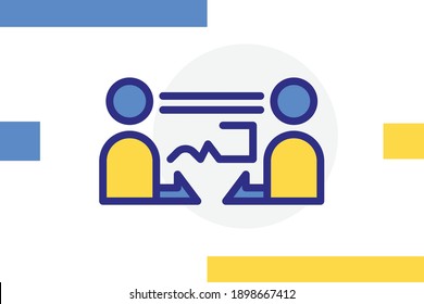 color de línea relleno de iconos en marketing de diseño plano, promociones y elementos empresariales
