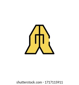 icon filled line praying vector illustrator graphic design suitable for mobile apps, website, apps store and more.with pixel perfect on white background