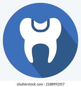 Icon Fillings. suitable for medicine symbol. long shadow style. simple design editable. design template vector. simple illustration