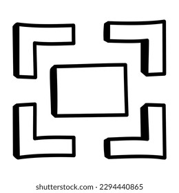 An icon of film focus, doodle design 