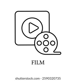 Icon a film, isolated against a clean background.